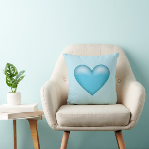 Blaue Herz-Illustration Kissen