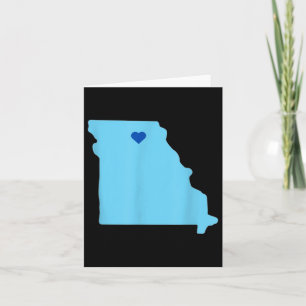 Blaue Herz im Umriss des Bundesstaates Missouri Karte