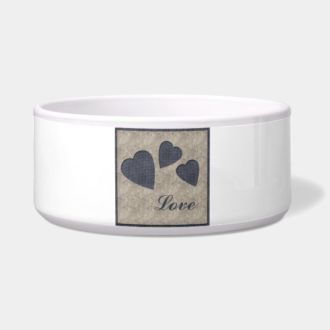 Blaue Herz-Liebe-Schüssel Napf (Vorderseite)