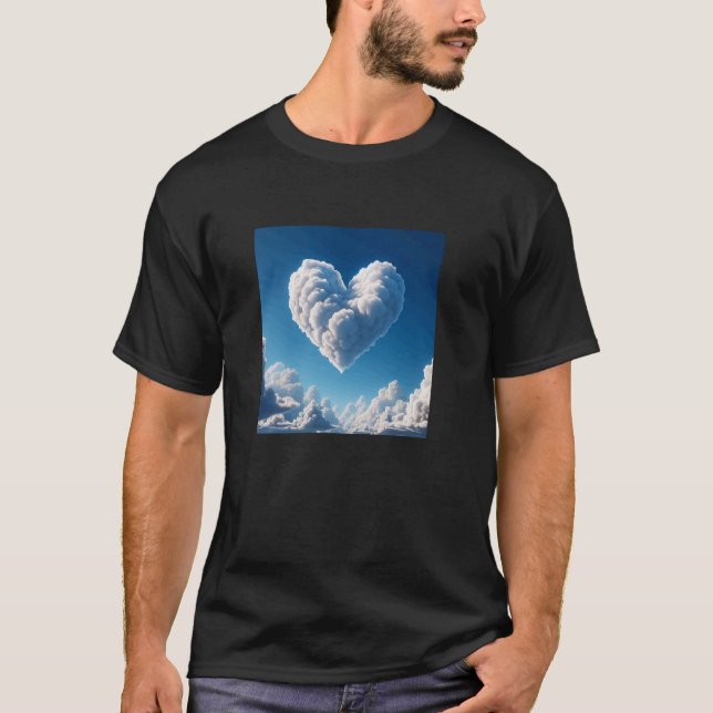 Blaue Herz Wolke T-Shirt (Vorderseite)