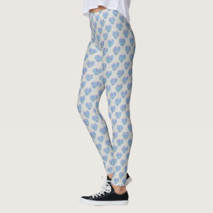 Blaue Herzen auf Kies grau Leggings