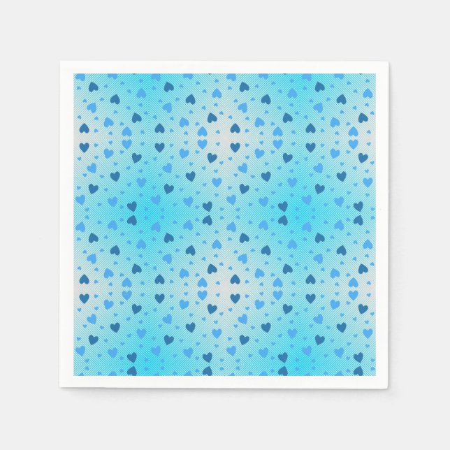 Blaue Herzen im rauschenden Diamantenring.OW Serviette (Vorderseite)