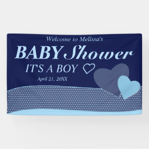 Blaue Herzen   ist es eine moderne Babyparty des Banner