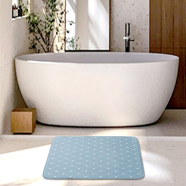 Blaue Herzen Muster Badezimmer Matte (Von Creator hochgeladen)