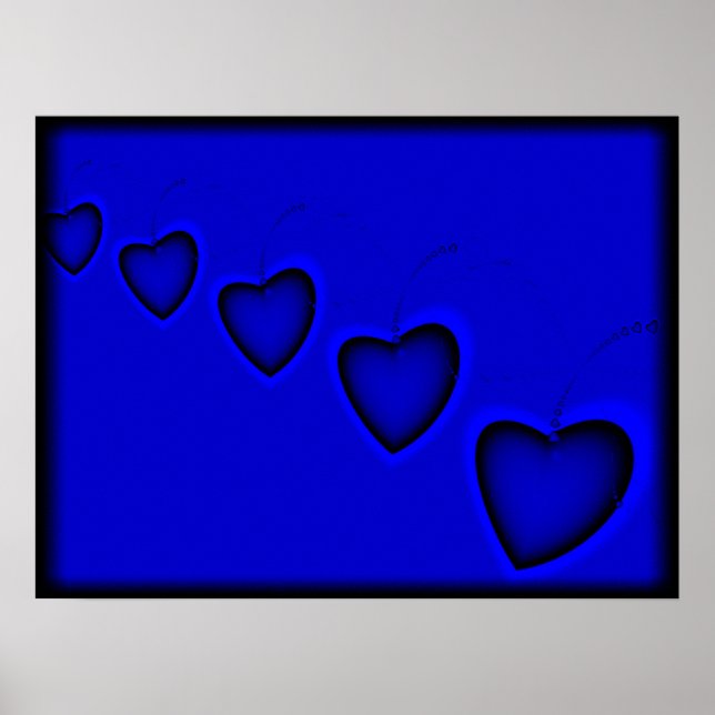 Blaue Herzen Poster (Vorne)