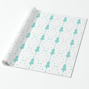 Blaue Herzen um Alice Wrapping Paper Geschenkpapier