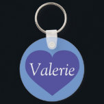 Blaue Herzkette Schlüsselanhänger<br><div class="desc">Dieser Schlüsselanhänger weist ein formblau gestaltetes Herz auf einem dunkelblauen Hintergrund auf,  der durch anpassbaren Text überlagert wird. Ändern Sie "Valerie" zu jedem Text,  den Sie wählen.</div>