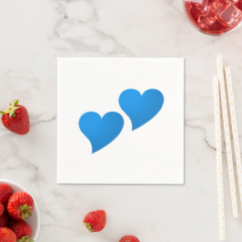 Blaue Herzmuster weißes Valentintagspapier Serviette