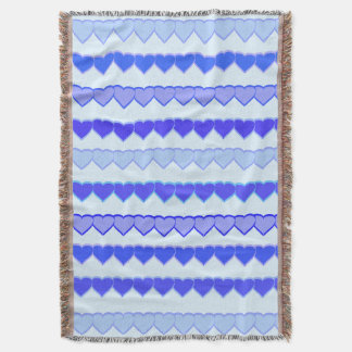 Blaue Herzreihen Decke