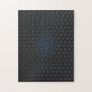 Blaue Hexelaubsäge Puzzle