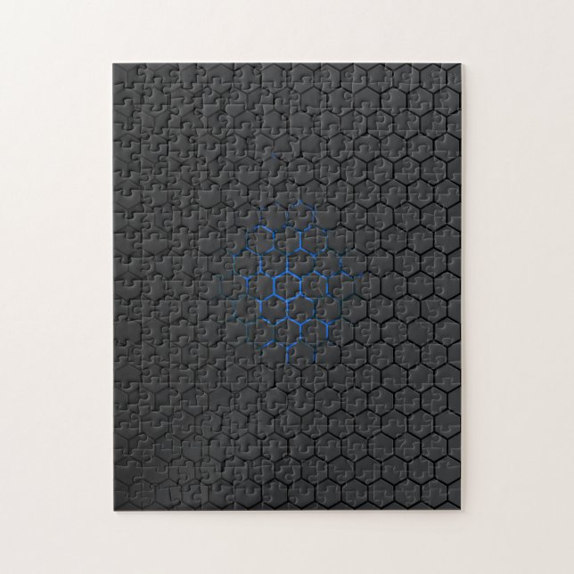 Blaue Hexelaubsäge Puzzle (Vertikal)