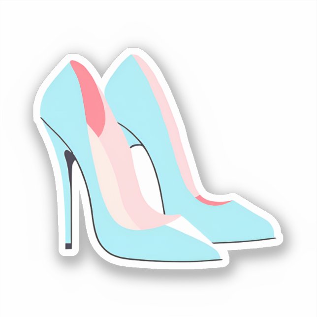 Blaue High Heels Aufkleber (Vorderseite)