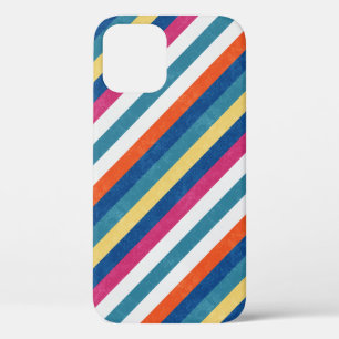 Blaue Himbeere Orangengelbe Streifen Muster Case-Mate iPhone Hülle