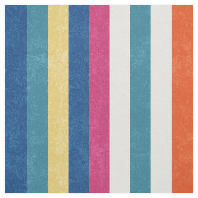 Blaue Himbeere Orangengelbe Streifen Muster Stoff (Muster)
