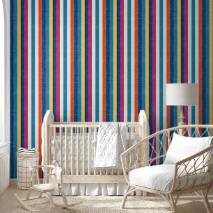 Blaue Himbeere Orangengelbe Streifen Muster Tapete