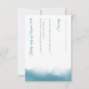 Blaue Himmel Aquarell-Antwortkarte RSVP Karte