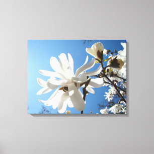 Blaue Himmel Blumenkunst Leinwanddrucke Weiße Magn Leinwanddruck