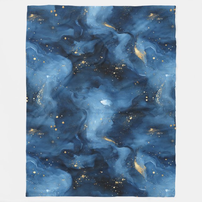 Blaue Himmel Galaxie   Fleecedecke (Vorderseite)