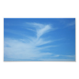 Blaue Himmel mit weißen Wolken Abstrakte Naturfoto Fotodruck