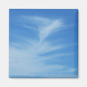 Blaue Himmel mit weißen Wolken Abstrakte Naturfoto Magnet