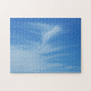 Blaue Himmel mit weißen Wolken Abstrakte Naturfoto Puzzle