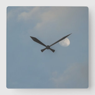Blaue Himmel Mond Wanduhr