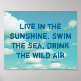 Blaue Himmel Natur Foto Poster mit Emerson Zitat