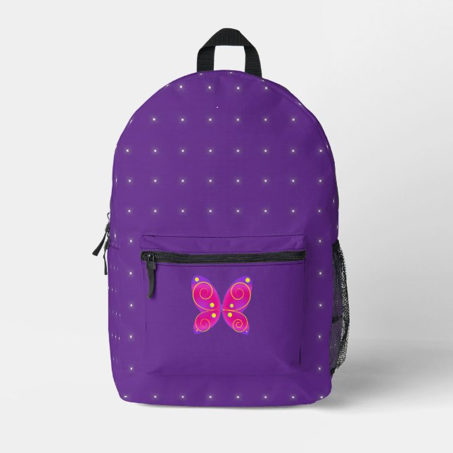 Blaue Himmel Sterne Bedruckter Rucksack (Vorderseite)