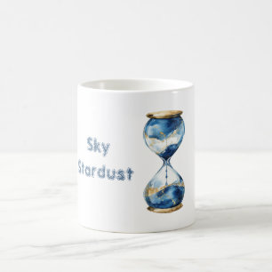 Blaue Himmel Sternenstaub Stundenglas Kaffeetasse