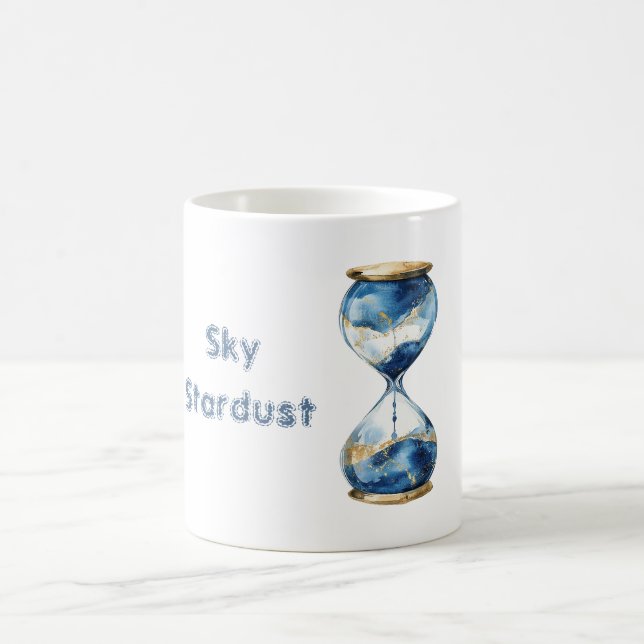 Blaue Himmel Sternenstaub Stundenglas Kaffeetasse (Mittel)