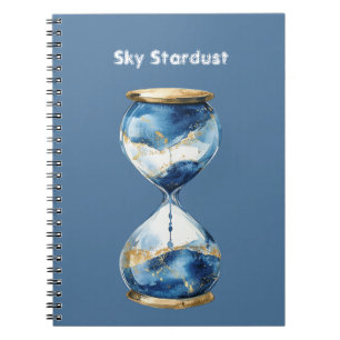 Blaue Himmel Sternenstaub Stundenglas Notizblock
