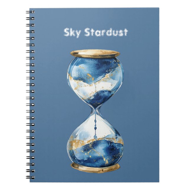 Blaue Himmel Sternenstaub Stundenglas Notizblock (Vorderseite)
