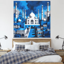 Blaue Himmel-Taj-Mahal-AI-Kunst