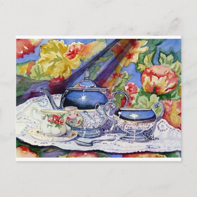 Blaue Himmel Tee Postkarte (Vorderseite)
