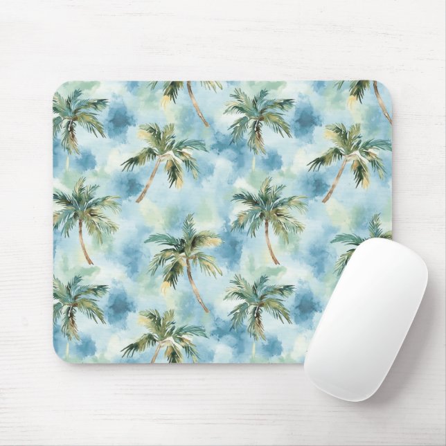 Blaue Himmel Tropische Insel Palmen   Mousepad (Mit Mouse)