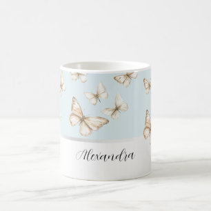 Blaue Himmel und Schmetterlinge Kaffeetasse