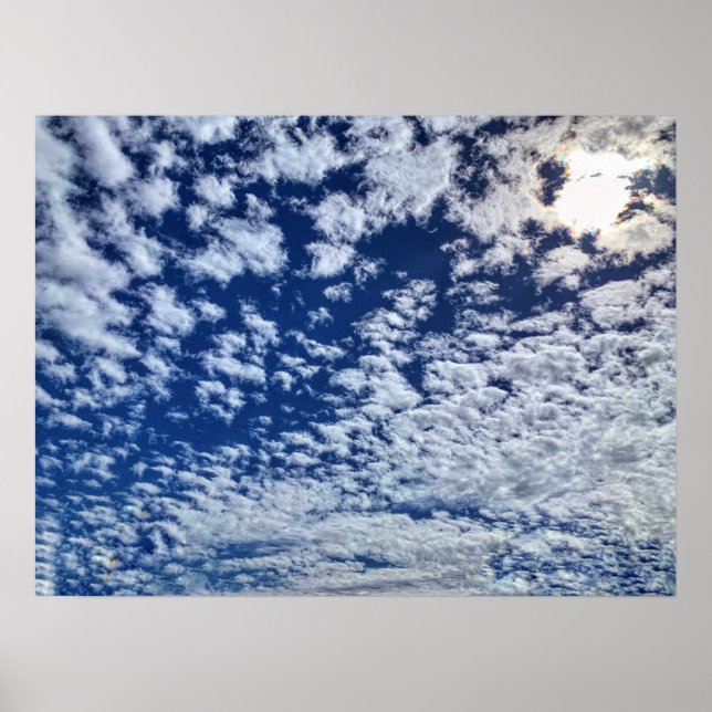 Blaue Himmel und weiße Wolken Poster (Vorne)