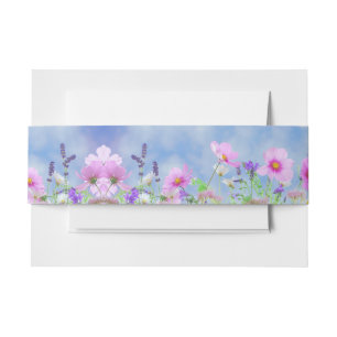 Blaue Himmel Wiese mit Wildblumen Pastell Blumenfo Einladungsbanderole