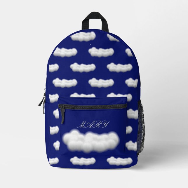 Blaue Himmel Wolken Bedruckter Rucksack (Vorderseite)