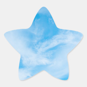 Blaue Himmelsblende Blaue Wolken Stern-Aufkleber