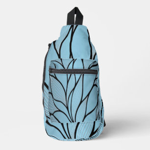 Blaue Himmelsfarben Kreative Blattmuster Crossbody Bag