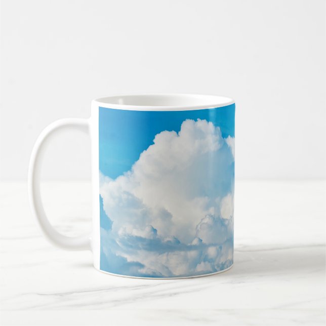 Blaue Himmelshinterwolken weiß Kaffeetasse (Links)
