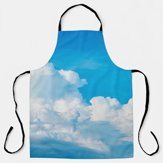 Blaue Himmelshinterwolken weiß Schürze (Vorderseite)