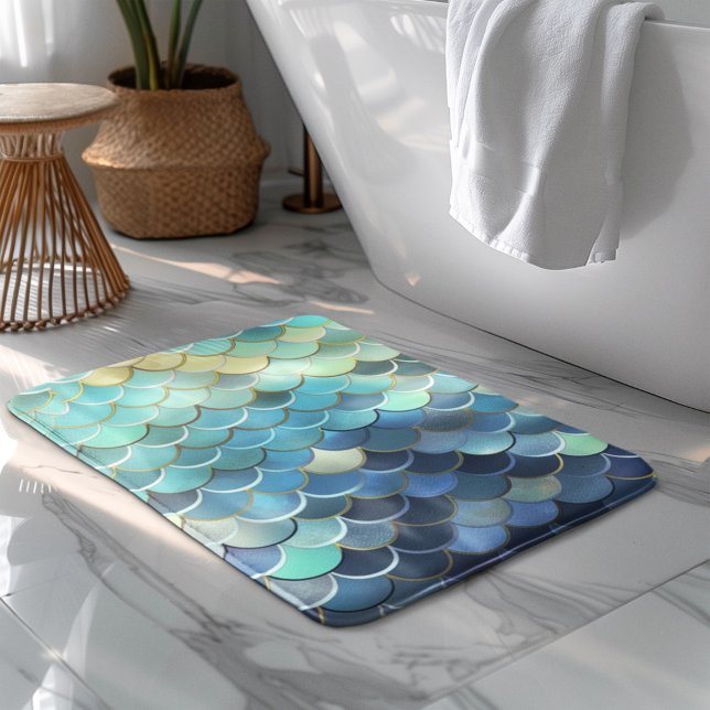 Blaue Himmelskugel Muster Golden Badematte (Von Creator hochgeladen)