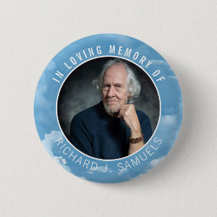 Blaue Himmelswolken im Love Memory Foto Button