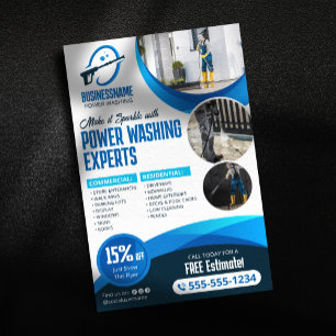 Blaue Hochdruckreinigung Druckreinigung Hausreinig Flyer