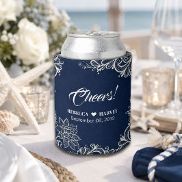 Blaue Hochzeit am Strand Dosenkühler