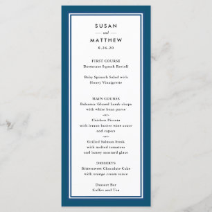 Blaue Hochzeit an der Grenze Menükarte