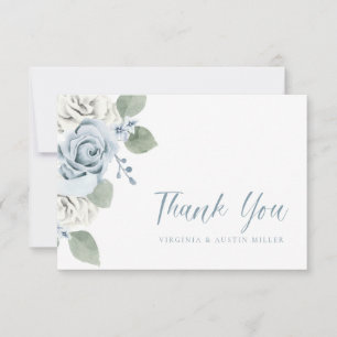 Blaue Hochzeit Dankeskarte
