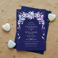 Blaue Hochzeit der blühenden Garlandschaft